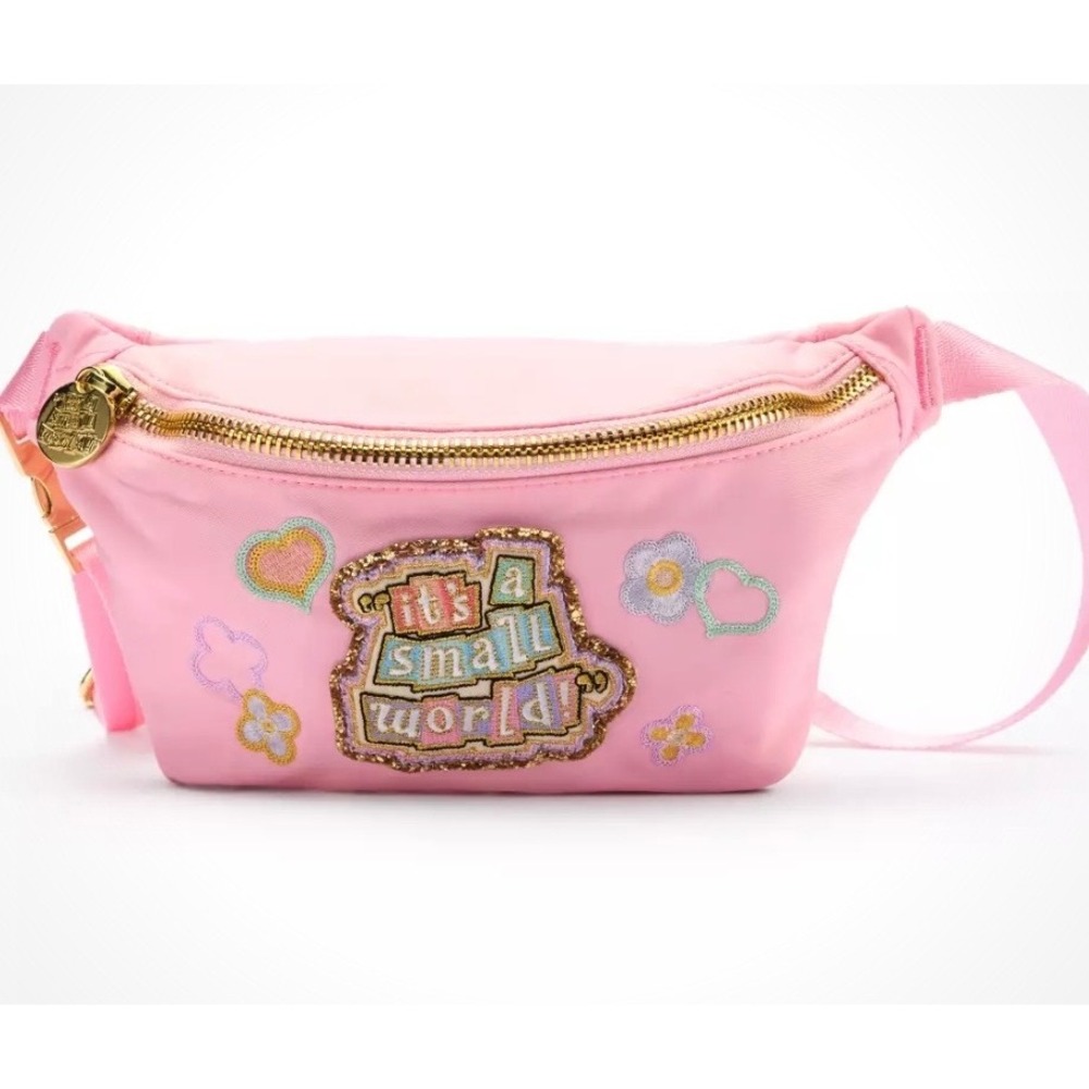 NWT Stoney Clover Lane Disney Its a Small World Pink Belt Bag Fanny Pack Limited